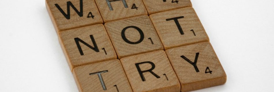 scrabble, scrabble pieces, lettering, letters, wood, scrabble tiles, white background, words, quote, letters, type, typography, design, layout, focus, bokeh, blur, photography, images, image, try, go for it, just do it, don't give up, keep going, one foot in front of the other, if not now when, procrastination, determination, motivation,
